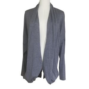 LUCY Size XL Womens Gray Open Front Long Sleeve Relaxed Cardigan
